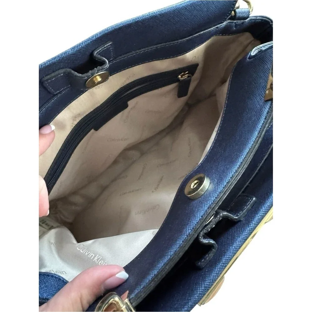 Calvin Klein Saffiano Leather Satchel Purse